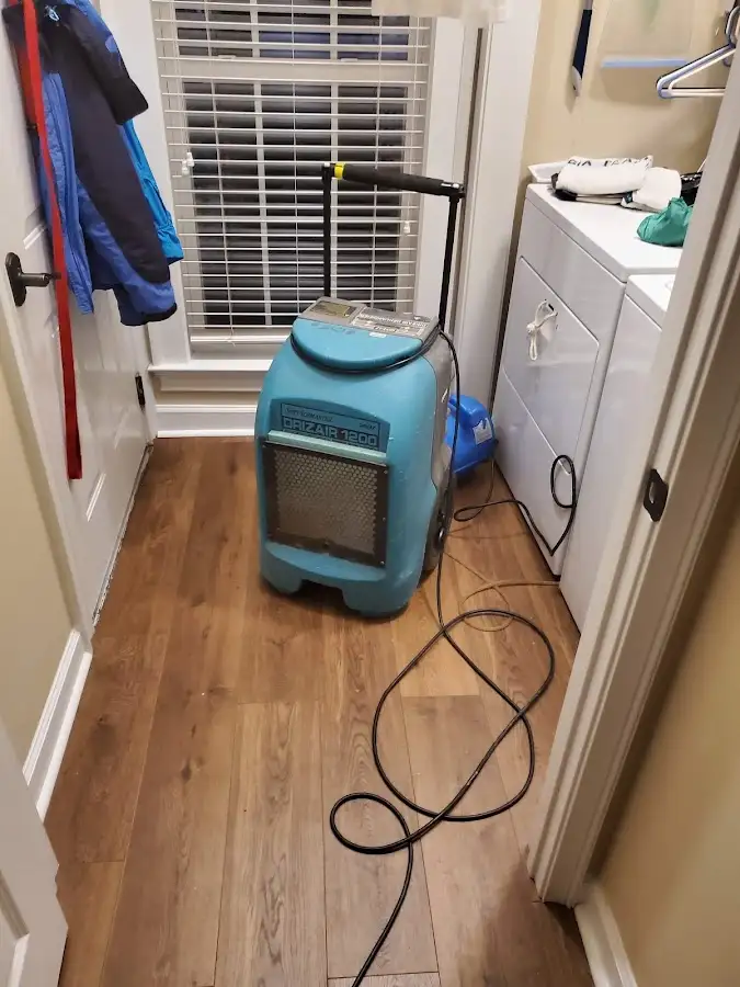 Commercial dehumidifier deployed for Flood Damage Cleanup in Angier